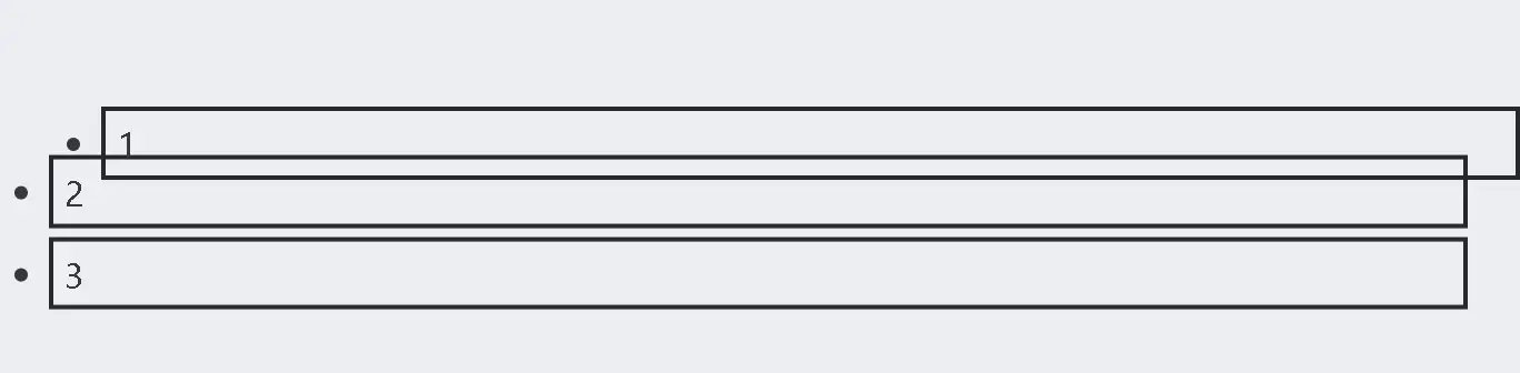 number list dragging elements